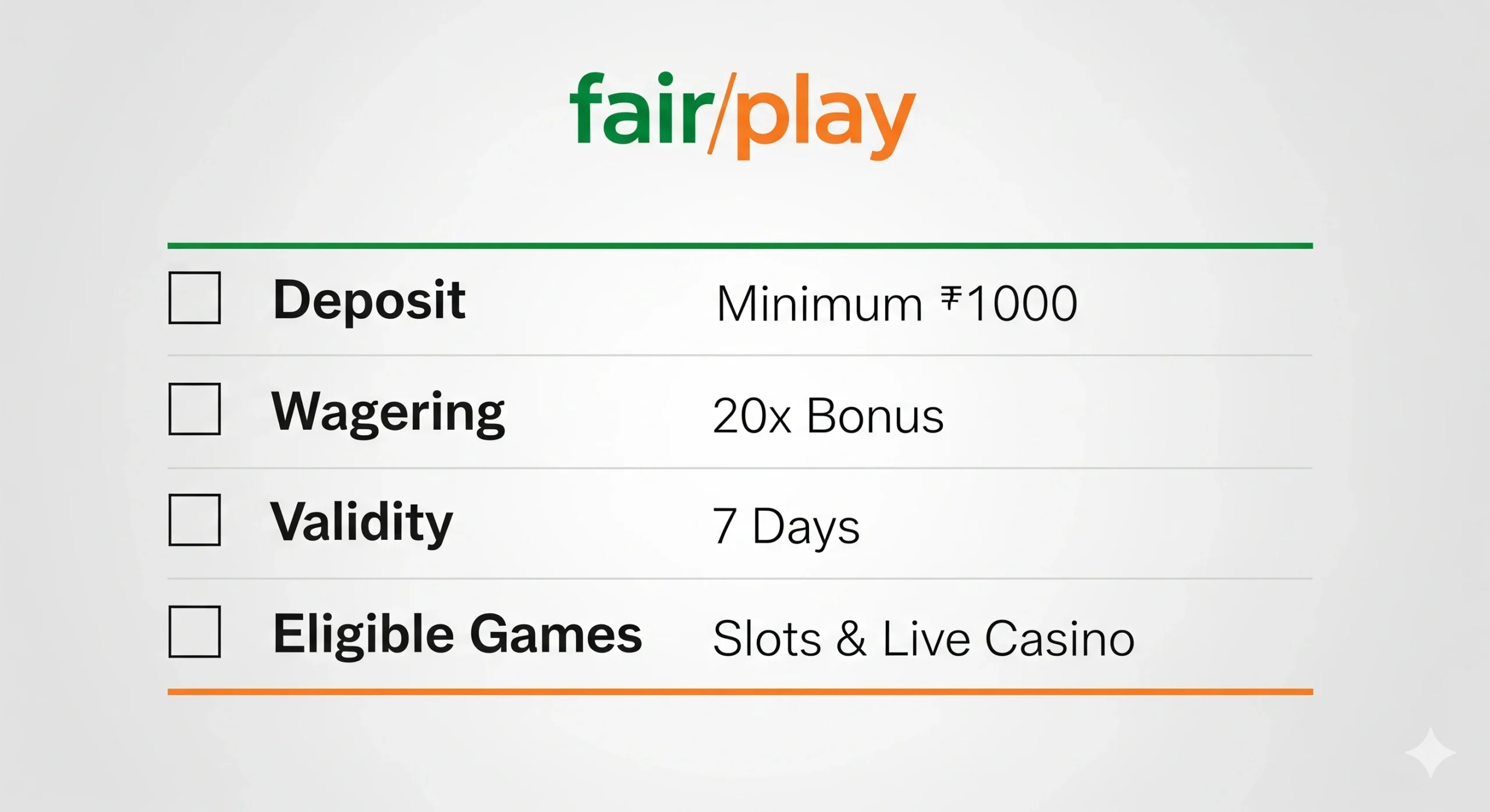 Fair Play Bonus Terms and Conditions 2025