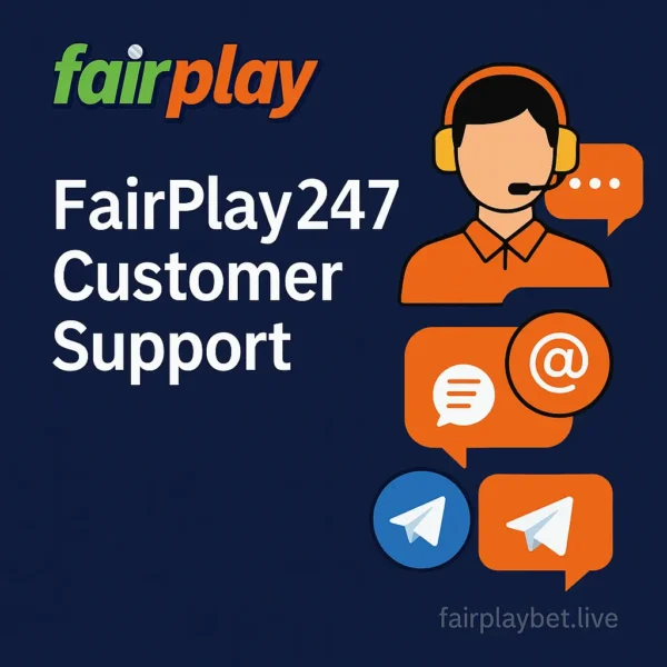 FairPlay247 customer support and helpdesk with live chat, email, and assistance icons — fairplaybet.live