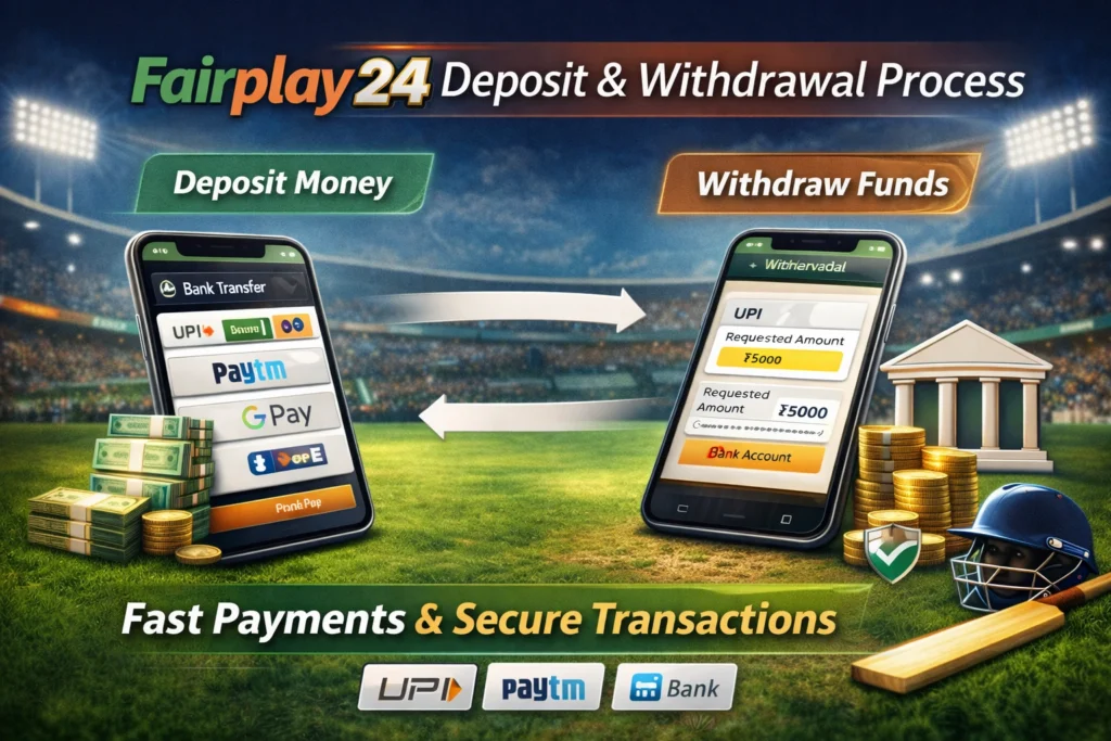 Fairplay 24 deposit and withdrawal process with UPI and bank transfer