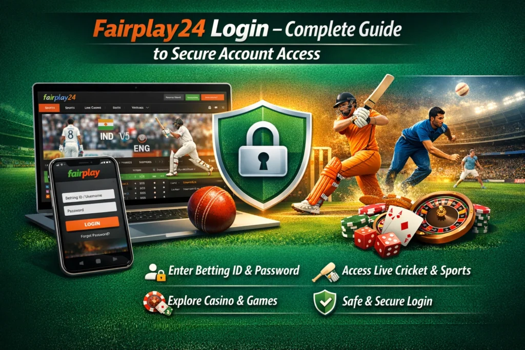 Fairplay24 login page showing secure access to online cricket and sports betting

