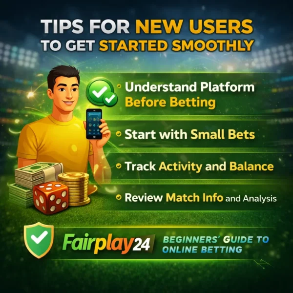 Fairplay24 Pro tips for new users showing beginner guidance for online betting and account management
