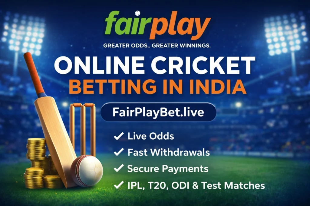 Online cricket betting platform FairPlayBet.live with live odds, fast withdrawals, and secure payments in India