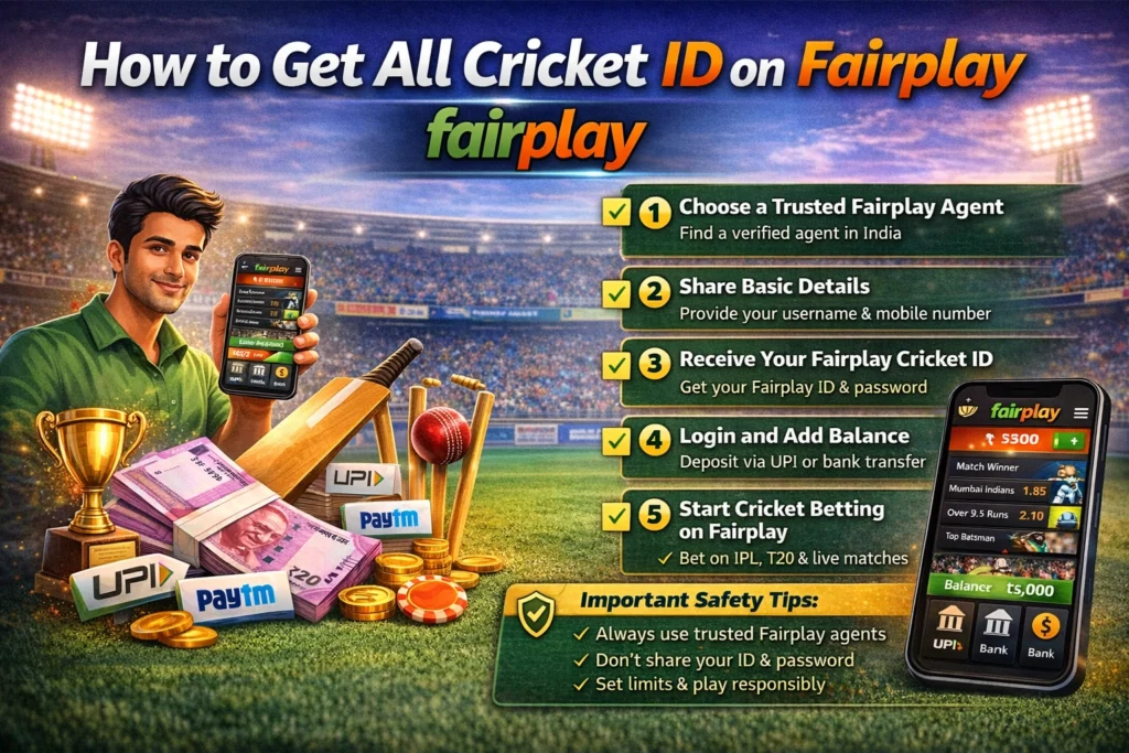 How to get all cricket ID on Fairplay with easy steps, instant login and UPI deposit in India