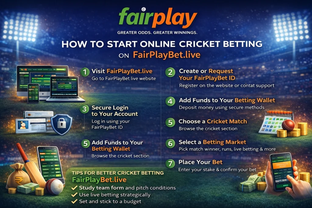 How to start online cricket betting on FairPlayBet.live with step by step guide for Indian users