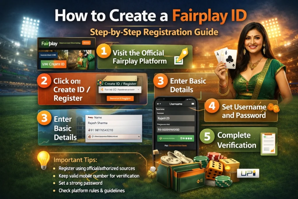 Step by step process to create Fairplay ID online for sports betting and casino games
