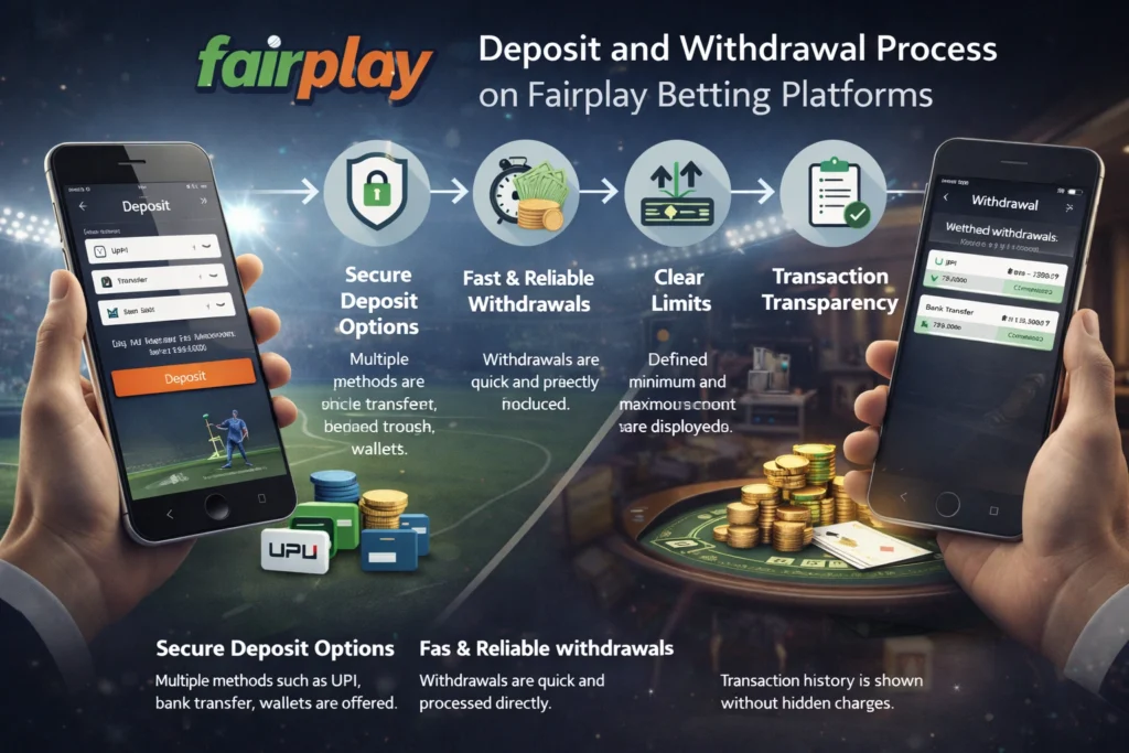 Deposit and withdrawal process on fairplay betting platform with secure payments