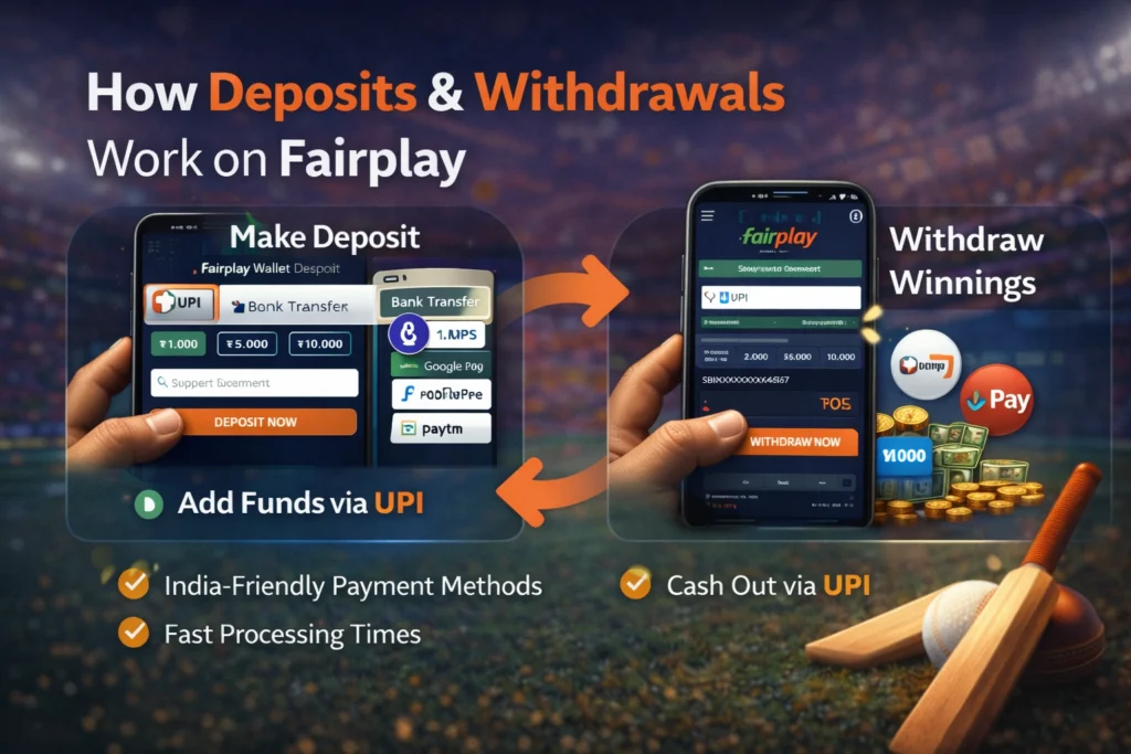 Fairplay deposit and withdrawal process using UPI and bank transfer
