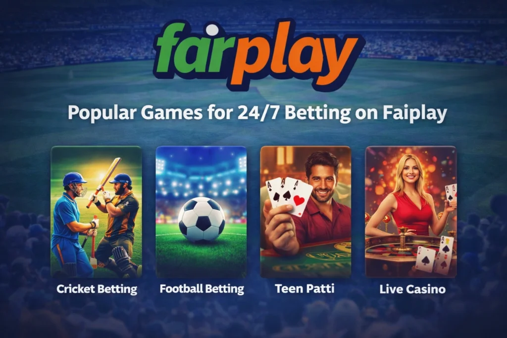 Faiplay popular games 24/7 betting cricket football teen patti live casino