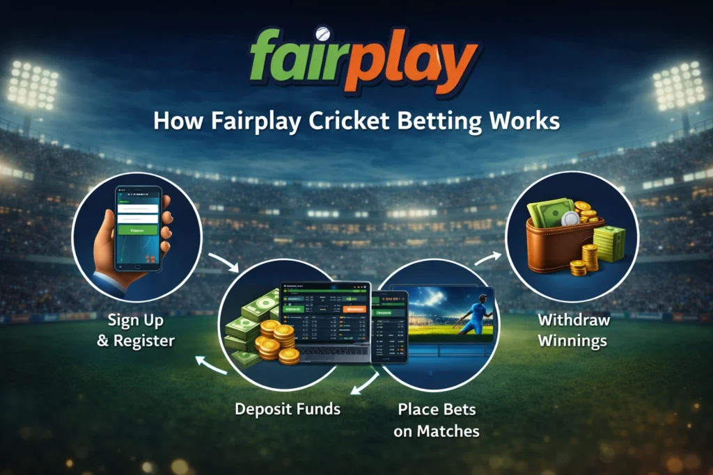 How Fairplay cricket betting works step by step with signup deposit betting and withdrawal process