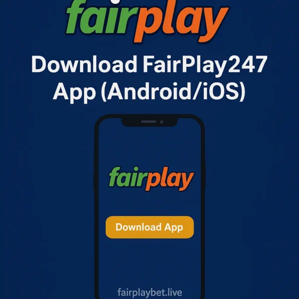 FairPlay 247 app download screen showing secure login and official download button
