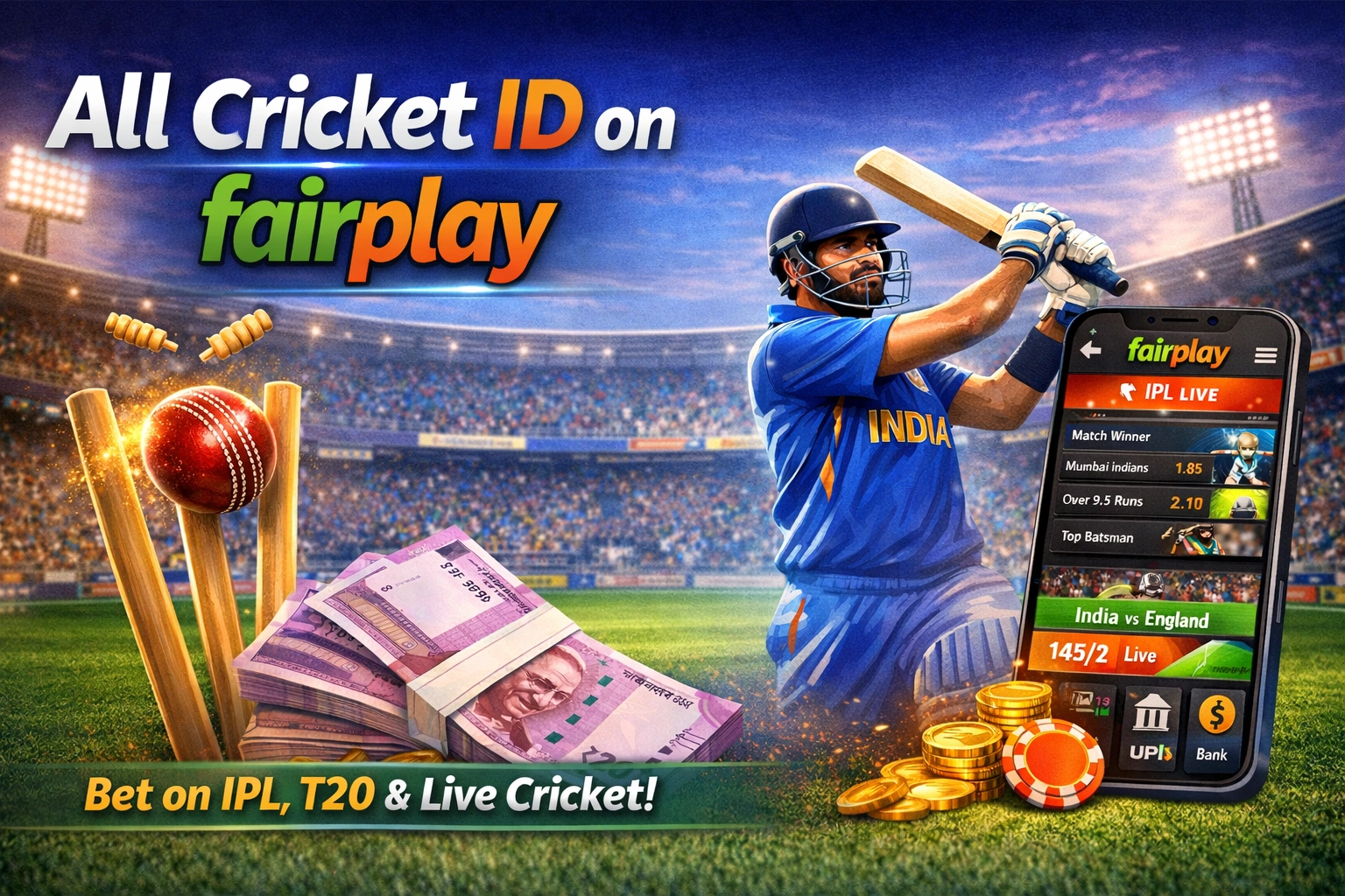 All cricket ID on Fairplay for online cricket betting on IPL, T20 and live matches in India