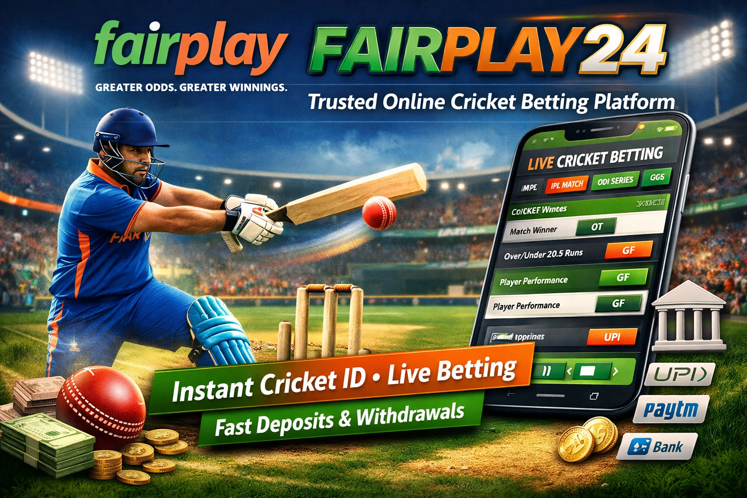 Fairplay 24 online cricket betting platform with live betting and instant Cricket ID