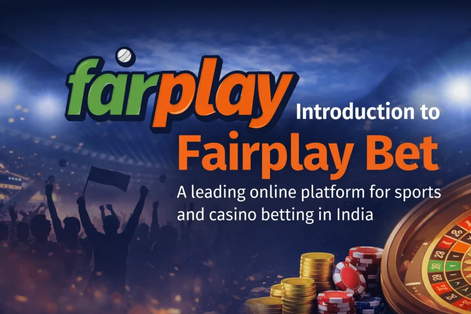 Fairplay Bet introduction banner showcasing online sports betting and live casino gaming platform in India.