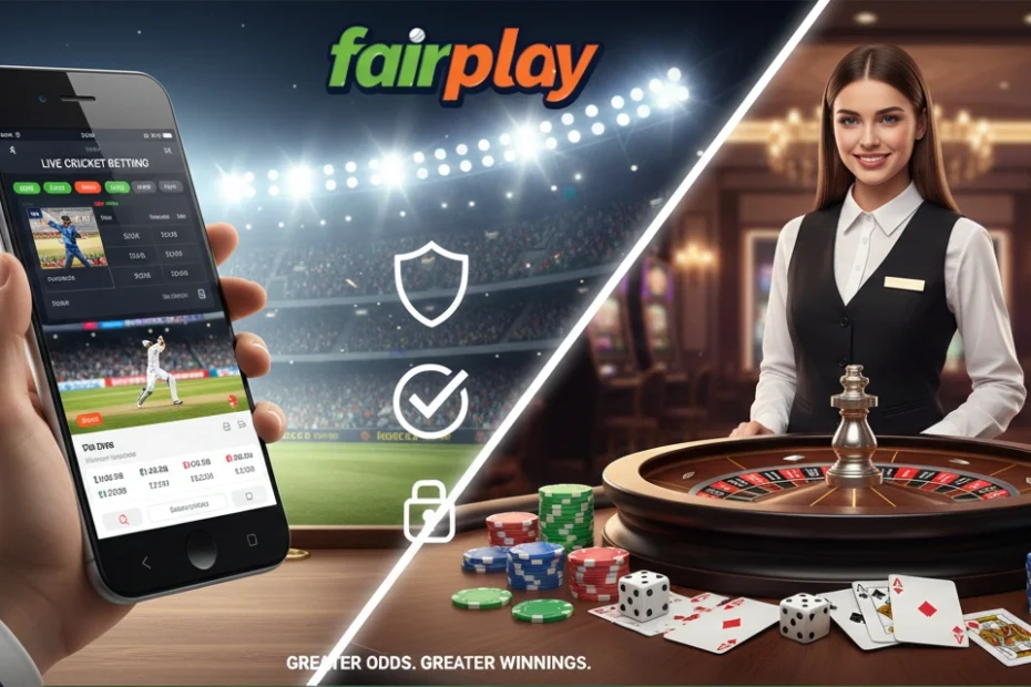Online betting games with fairplay showing sports betting and live casino gaming